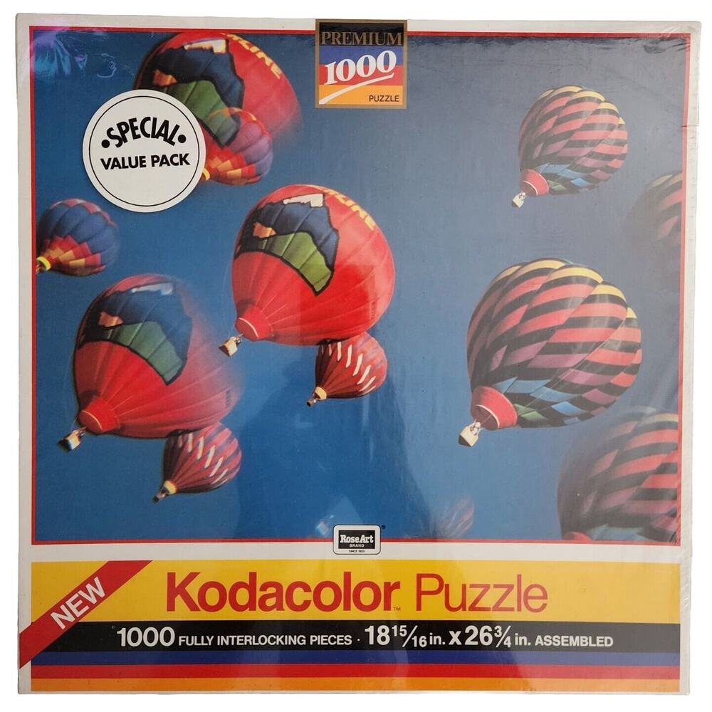 Kodacolor Lot of 2 1000 Pack Puzzles by Rose Art Air Balloons & Clydesdale Horse